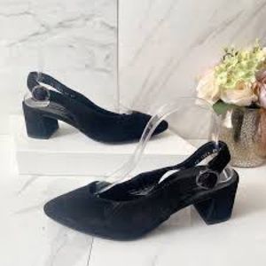 Paul Green Brittany Block Heel Suede Slingback. Size 8.